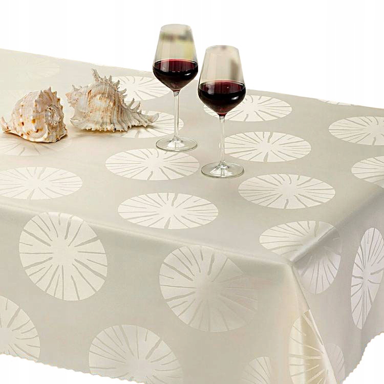 Obrus plamoodporny JB4038 ecru żakard 140x220