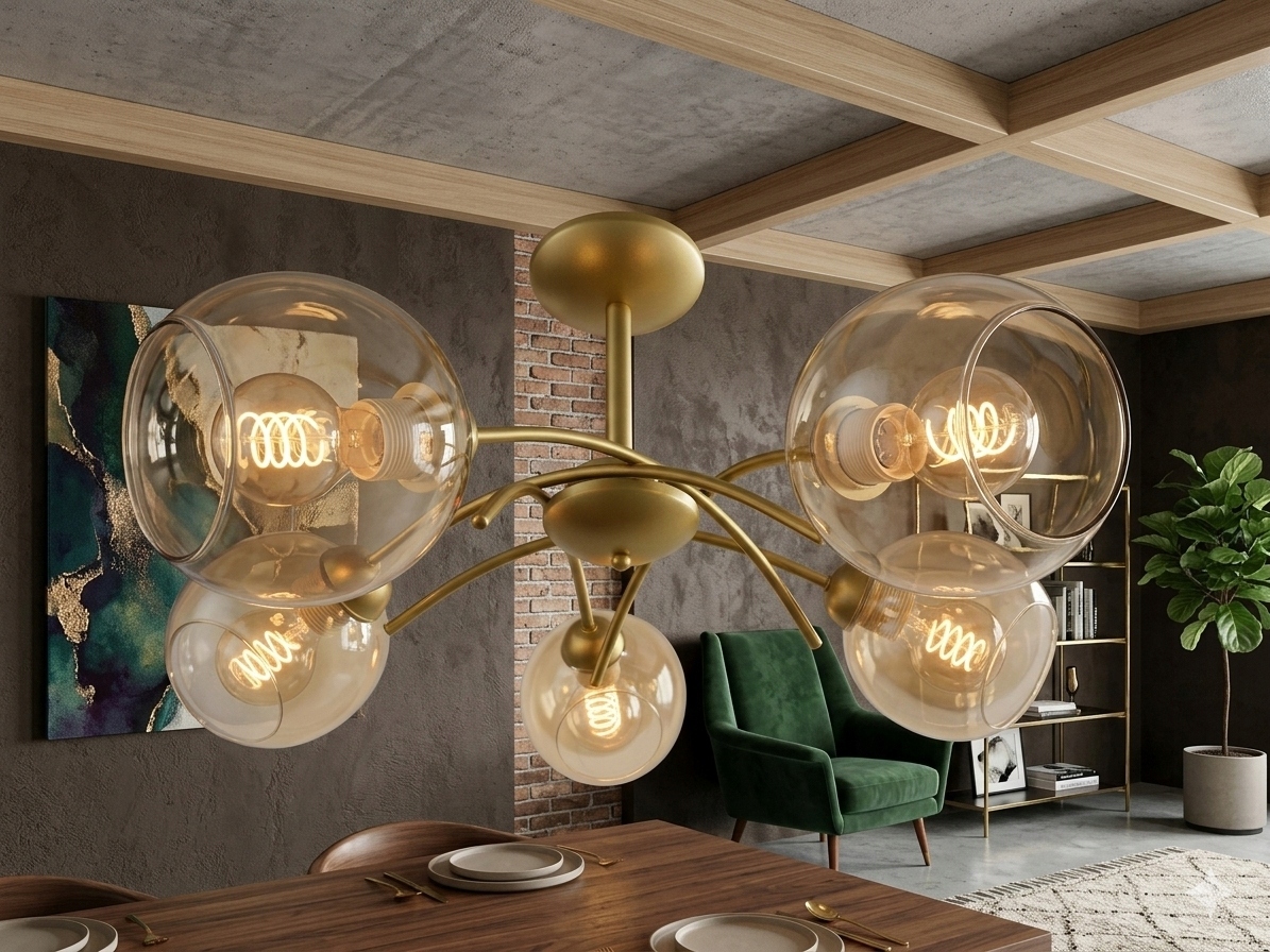 Euro-Lampová stropná lampa Elegant 5 Zlaté medové tienidlo Výrobca