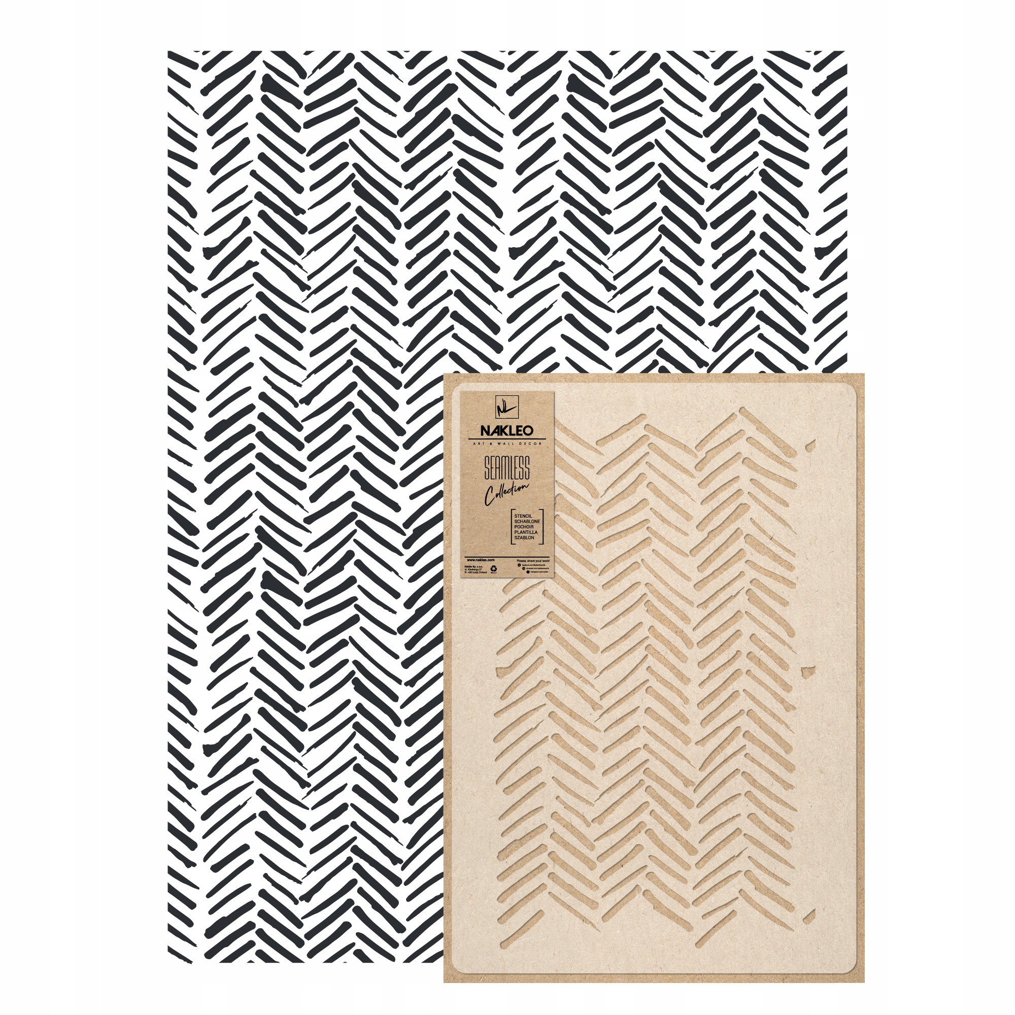 Opakovatelná malířská šablona Opakovaně Použitelný 59x95 cm Tapeta Tahy Štětcem