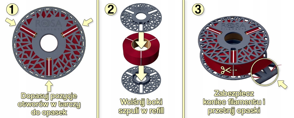 Refill PET-G CarbonLook 1,75mm 1kg Producent Rosa 3d