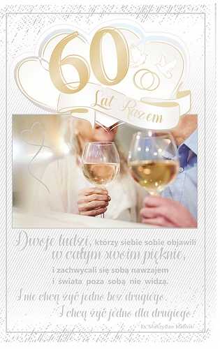 

Kartka na 60 Rocznicę ślubu z życzeniami lux RS9