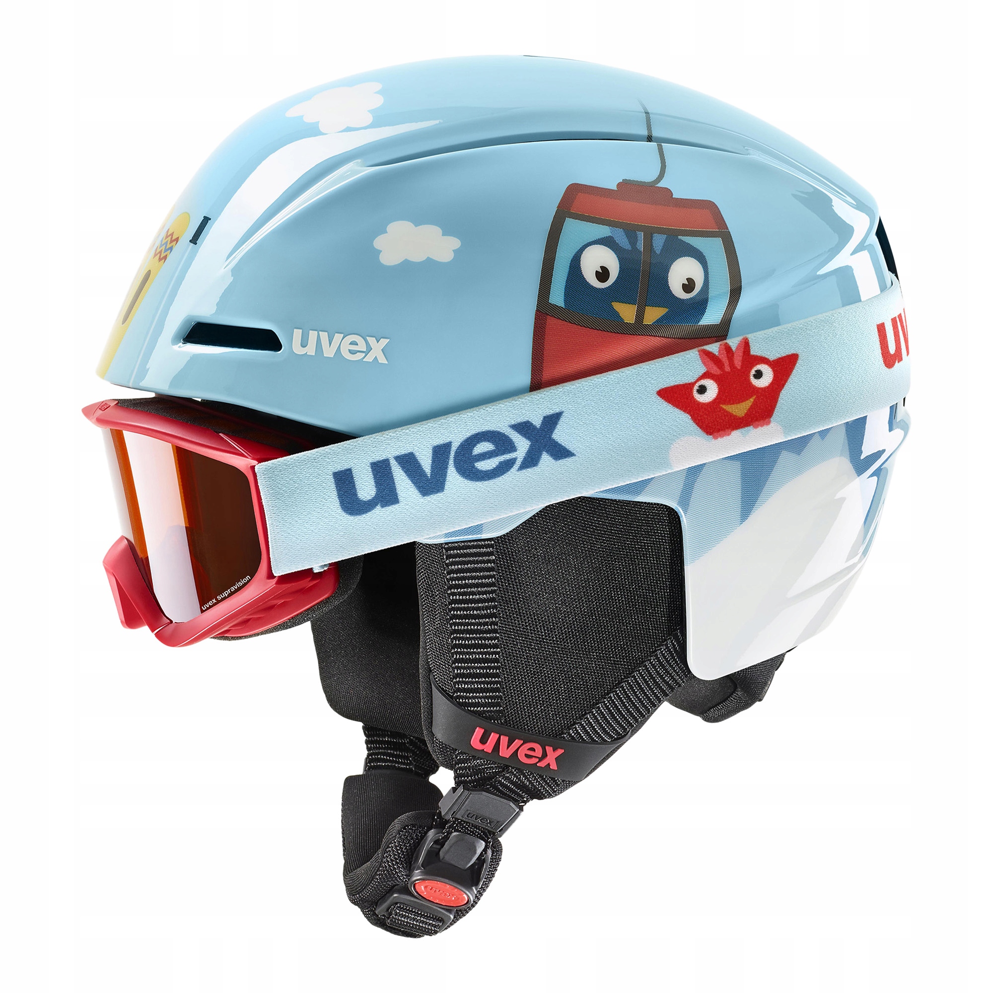 Dětská lyžařská přilba Uvex Viti Set brýle Speedy Pro modré 46-50 cm