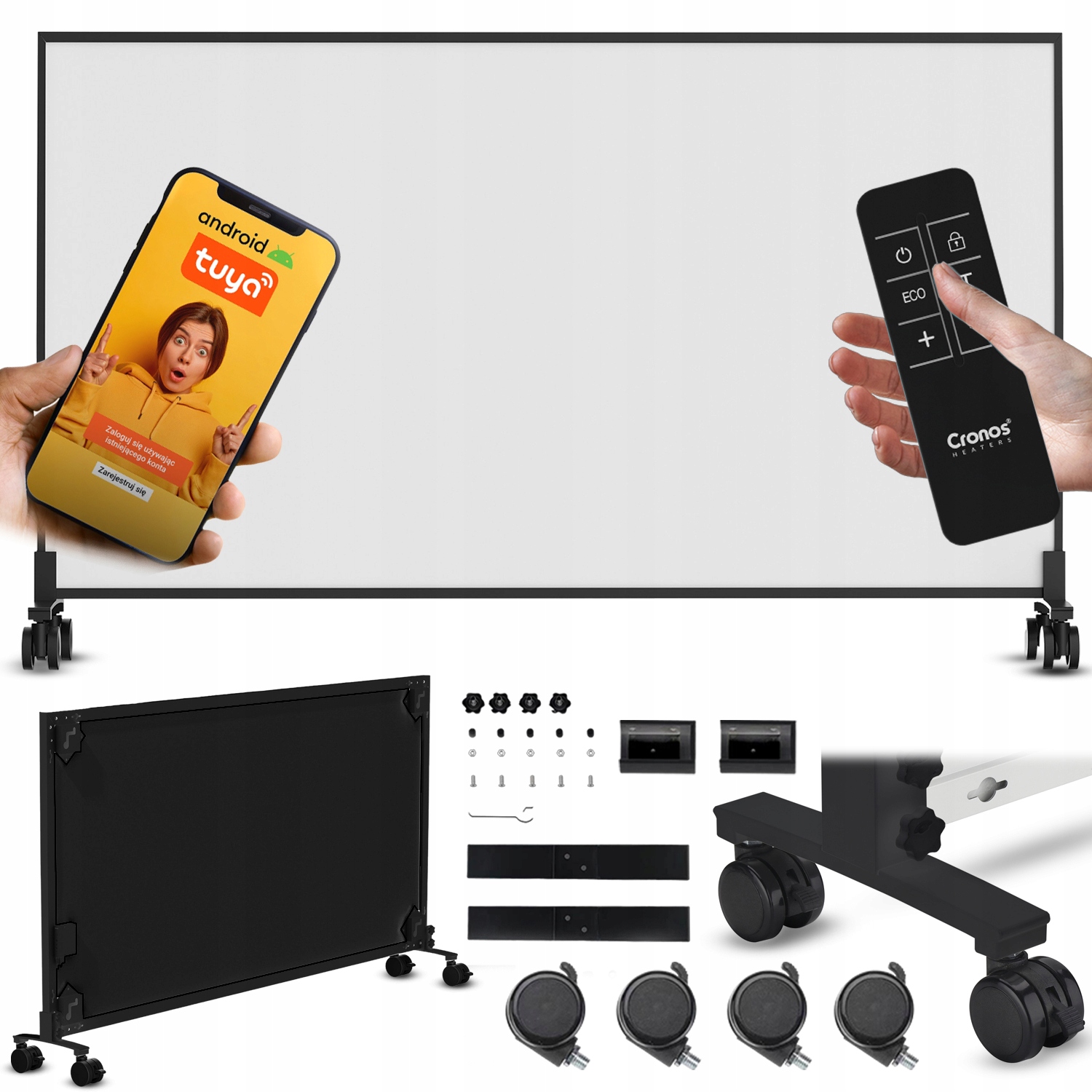 Elektrický Infračervený Ohrievač Panel Žiarič Ir 1000W WiFi Nožičky