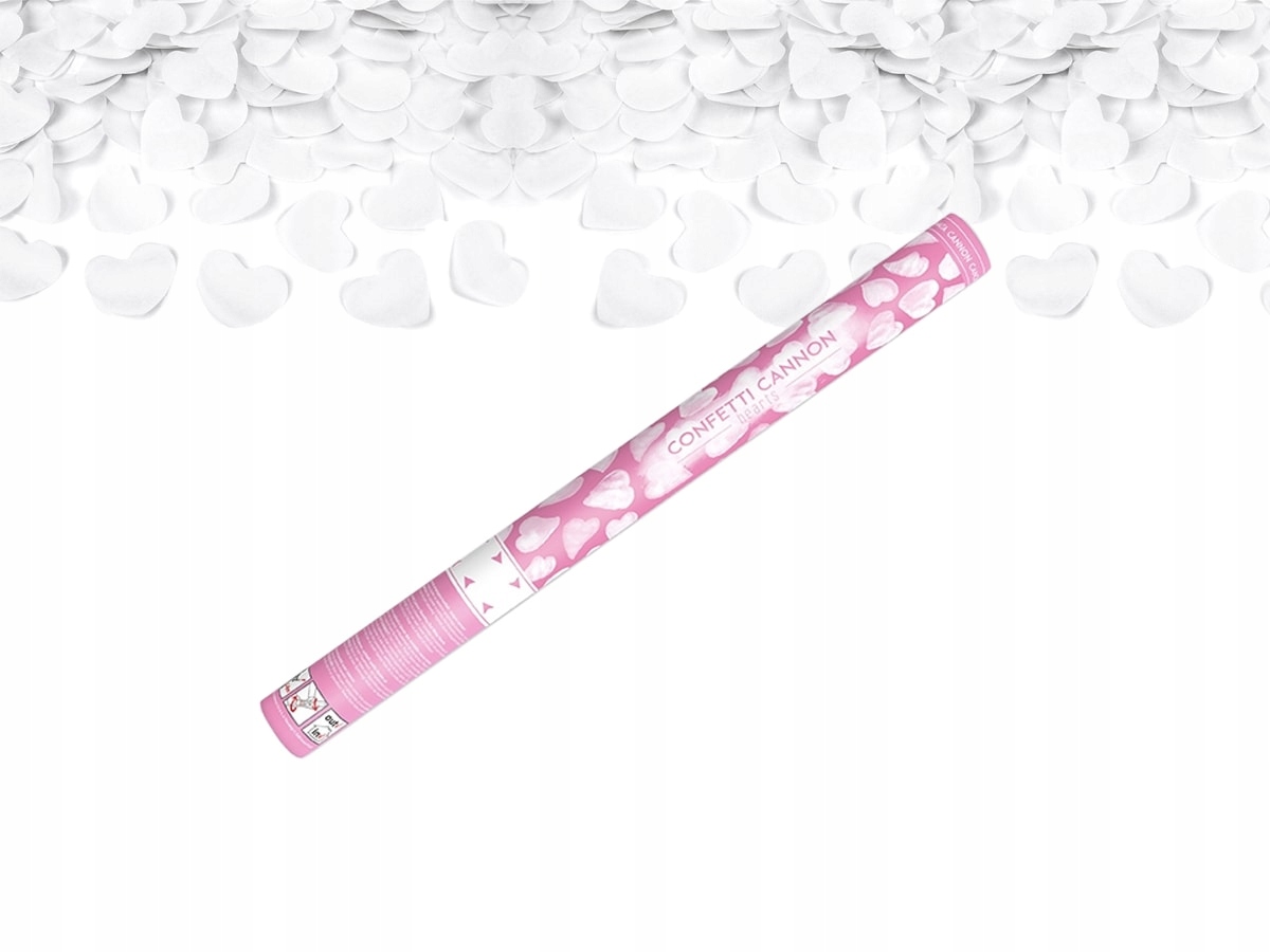 

Tuba strzelająca - białe serca - 60 cm - 1 szt.