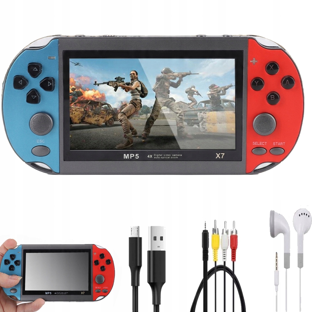 Konsola Przenośna X7 Do Gier Retro 2000+ Gra Telewizyjna 4.3" Emulator 8GB