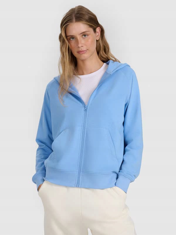 Bluza 4F Damska Dresowa Rozppinana Z Kapturem Bawełniana Ciepła Sportowa