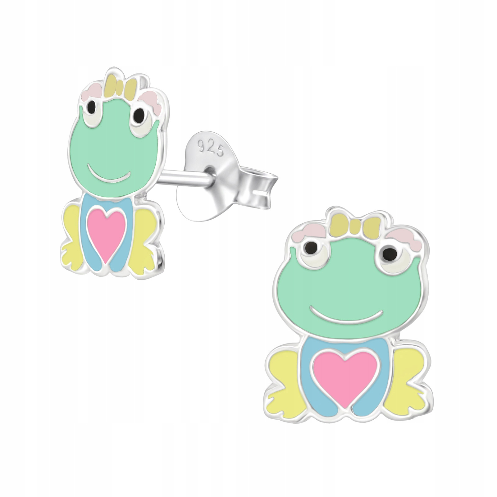 

Srebrne Kolczyki Dla Dzieci Żabka Z Sercem PR.925