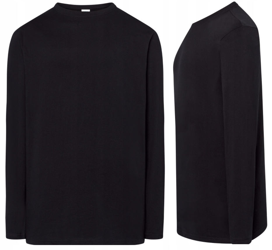 Koszulka długi rękaw komfortowa Bawełna Certyfikat kolory 3XL niebieska Wzór dominujący bez wzoru