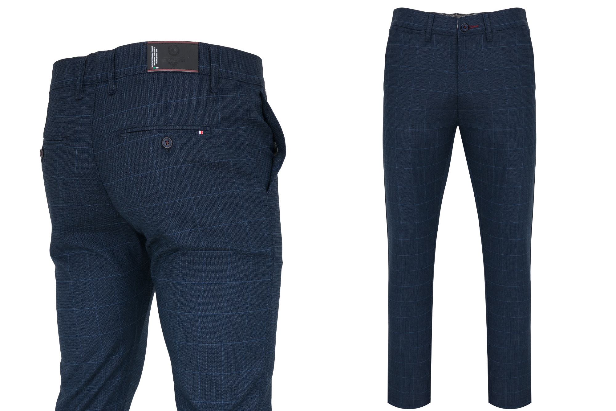 Pánské Společenské Kalhoty Tmavě Modré S Elegantními Kalhotami Casual Chinosy 42/32