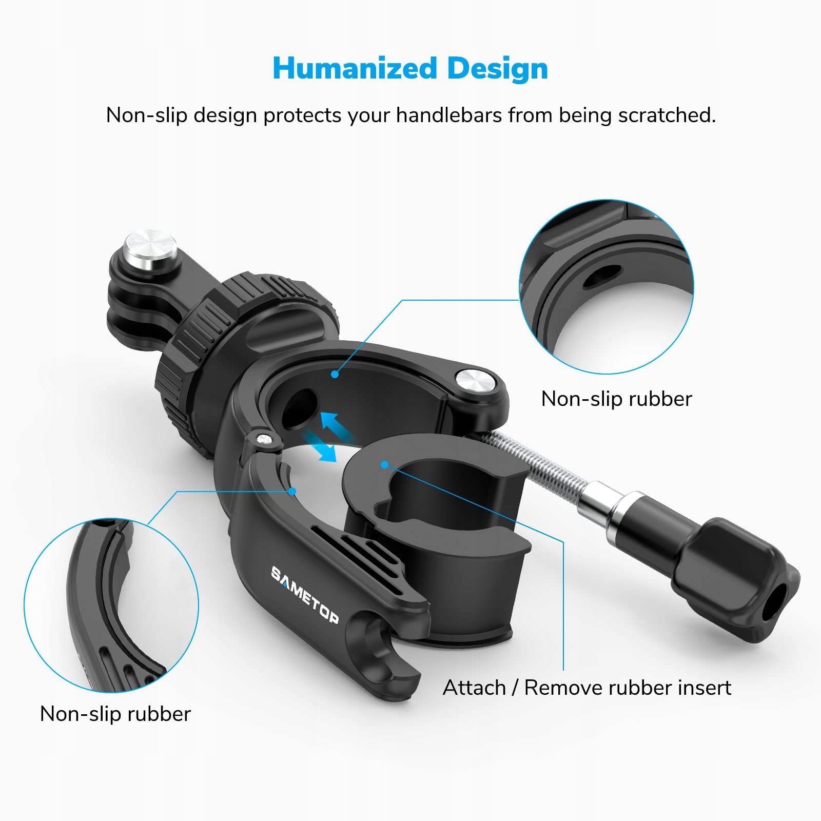 SAMETOP Uchwyt Rowerowy/Motocyklowy 360° do GoPro DJI Osmo — miniatura 4
