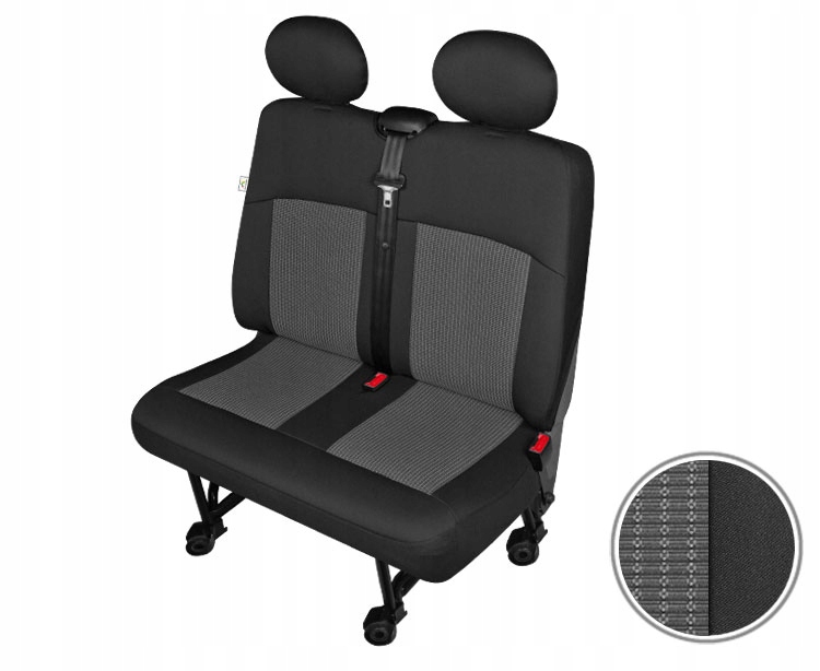 Mocne pokrowce 3 osoby Renault Master 1998-2003 Cechy dodatkowe gotowe otwory pod zagłówki