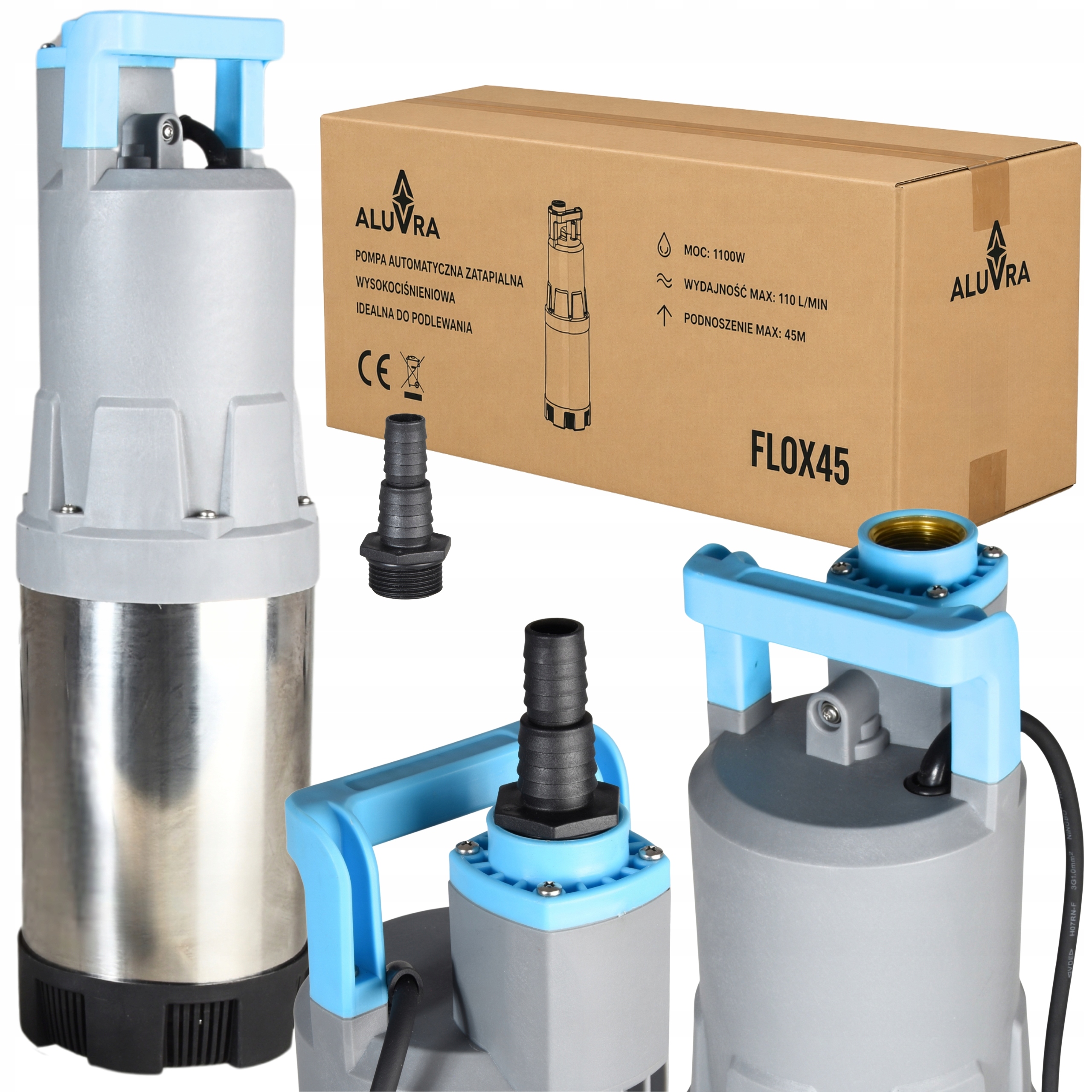 Ponorné Čerpadlo Pro Čistou Vodu Dešťové Vody Flox 45 110 L/min Auto Studni