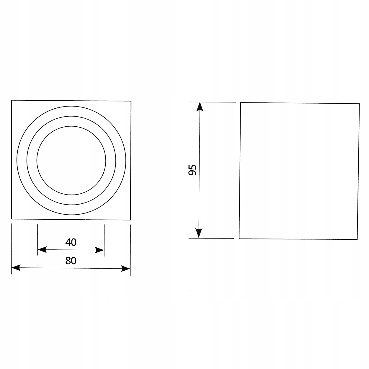 LAMPA NATYNK KWADRAT SPOT LED GU10 IP44 AQUARIUS Zasilanie sieciowe