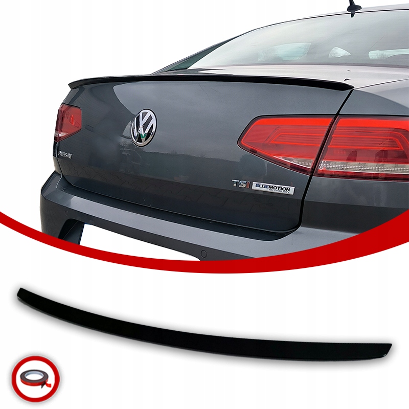 Passat B8 Letka Spoiler Zadní Krytka Sedan Černý Lesk