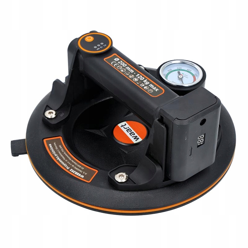 Przyssawka pojedyncza próżniowa akum. Waart W48B392 200mm do szyb i gresu