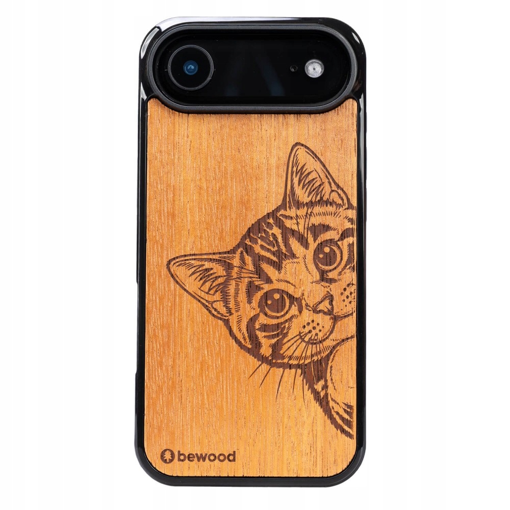Dřevěné Pouzdro Bewood pro iPhone 17 Air Cat Lover Merbau