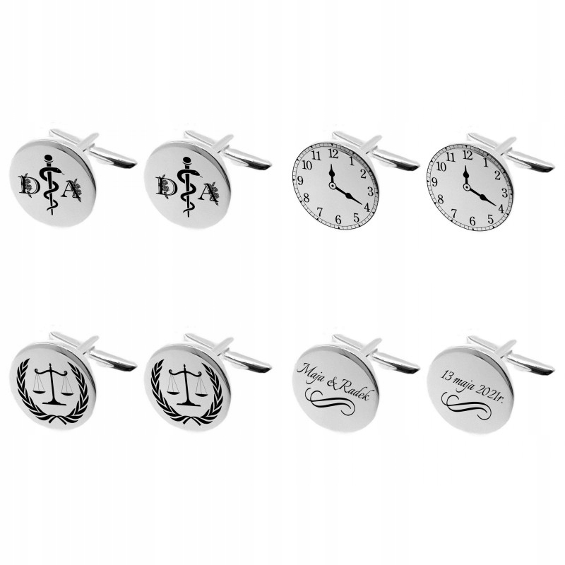 Spinki do mankietów s925 Twój grawer na prezent Marka Inna marka