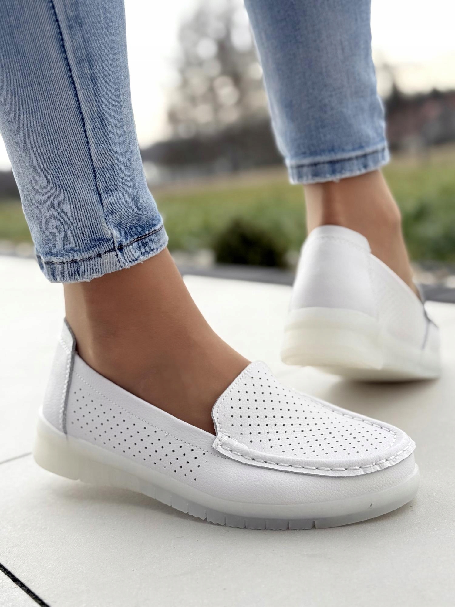 Stylové dámské mokasíny vyrobené z přírodní kůže Oleksy R39