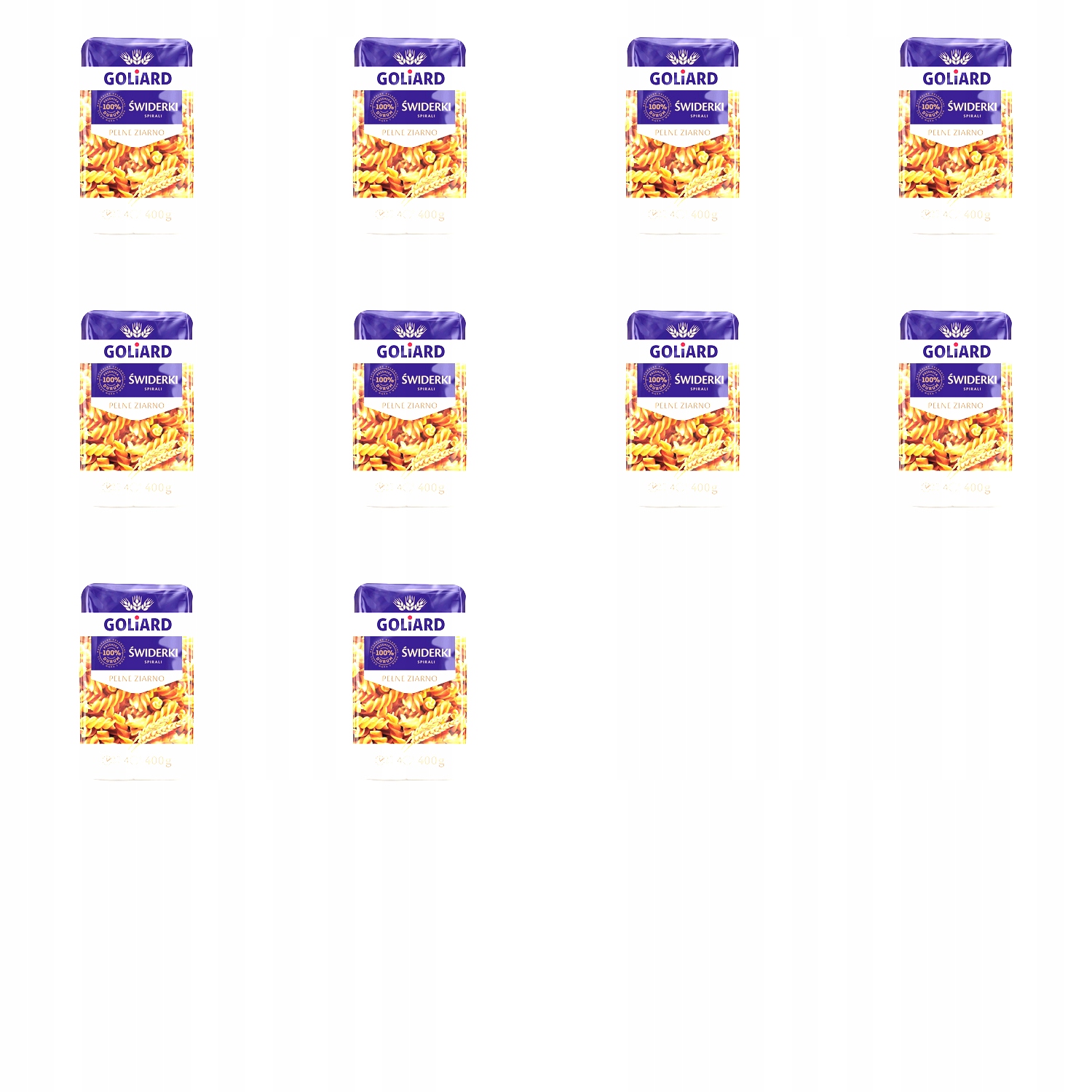 10 x 400 g Goliard těstoviny vřeteno plné zrno Karton