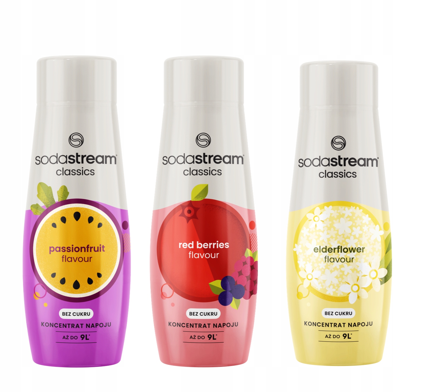 SodaStream Syropy ZESTAW 3x Koncentraty do wody bez cukru 3x400 ml