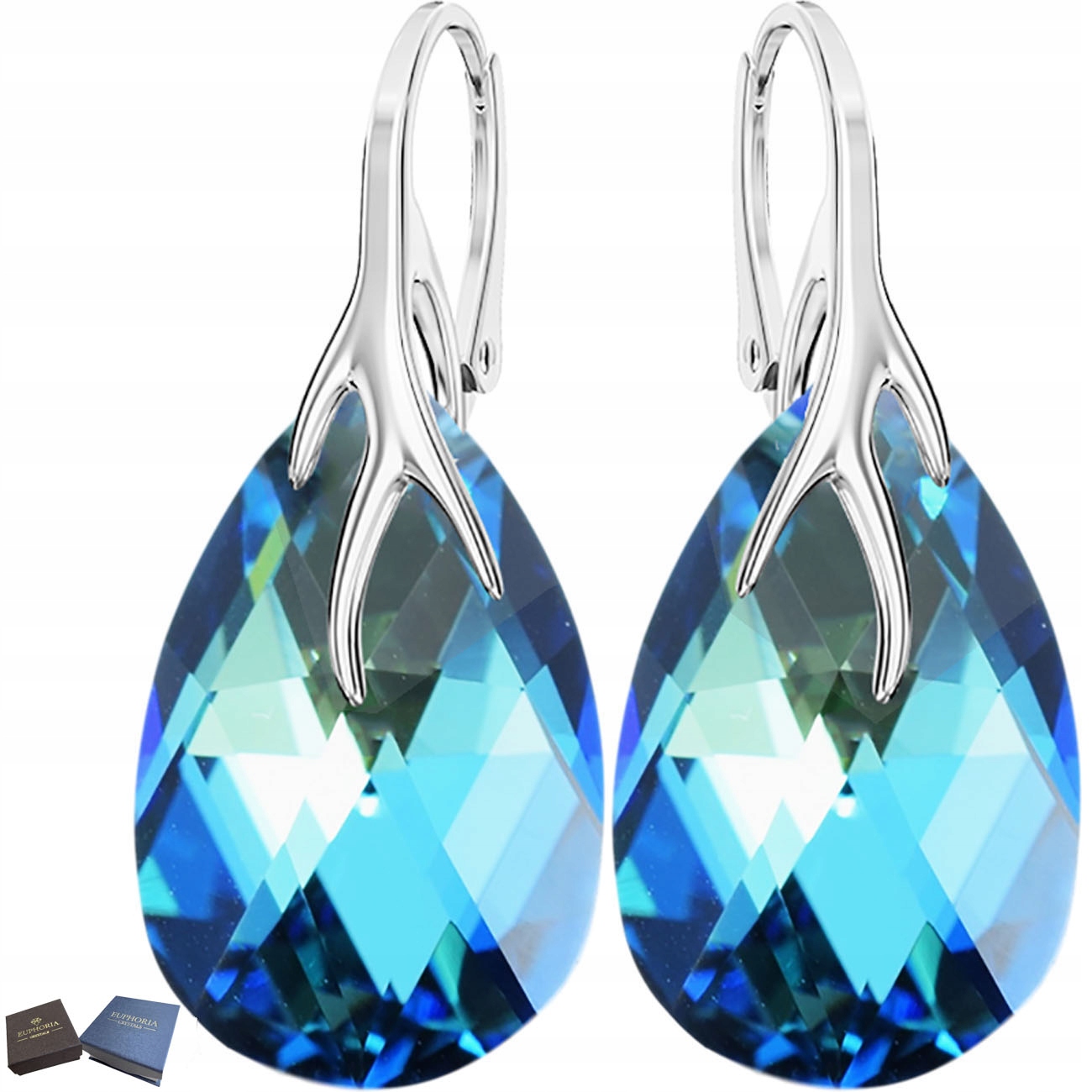 Stříbrné Náušnice 925 Dlouhé Závěsné na zapínání Anglický Dárek pro manželku