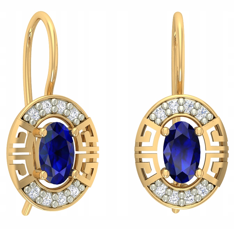 Elegantní Náušnice Se Safírem Zlato Ryzost 585