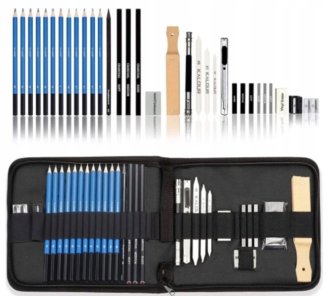 Kalour Velká sada pro kreslení skicování Tužky