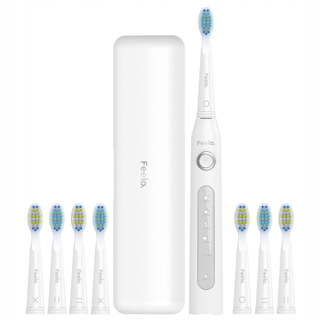 Szczoteczka elektryczna do zębów Feelo Easy 8 końcówek etui