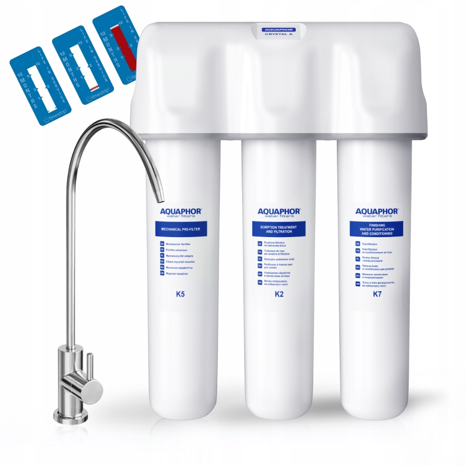Filtr wody kuchenny Aquaphor Kryształ A pod zlew z nową wylewką