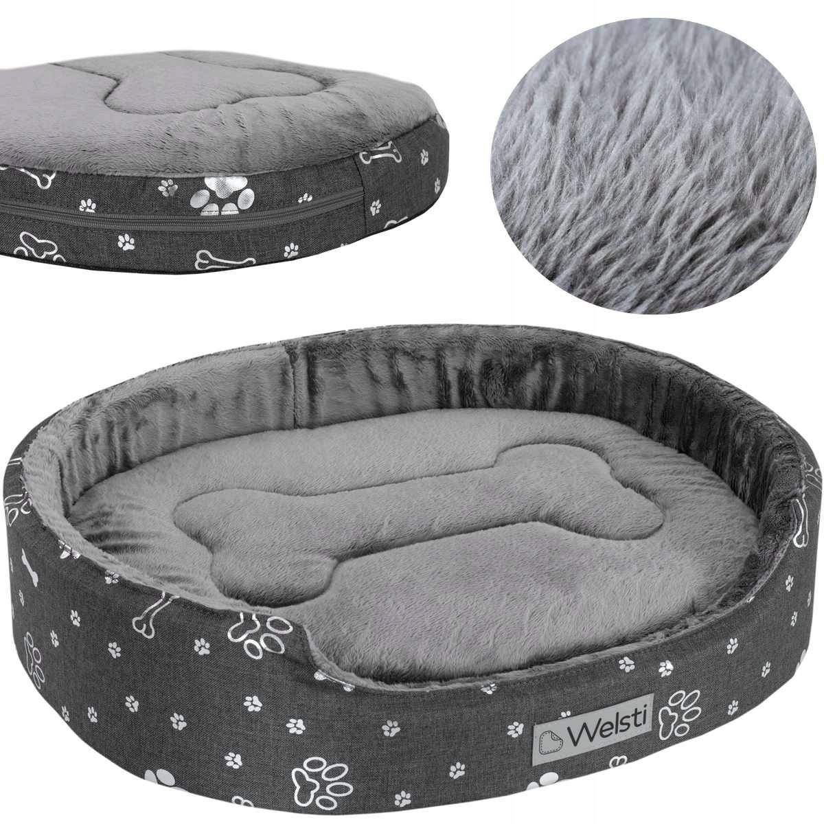 Levně Kožešinový pelíšek pro psa pelech polštář plyšový 58x47 lze prát v pračce