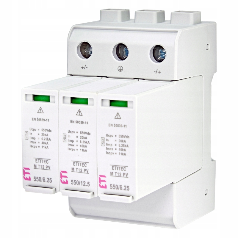 Omezovač přepětí DC Pv Etitec M T12 Pv 1100/12,5 Y Typ T1+T2 (kl. B+c)