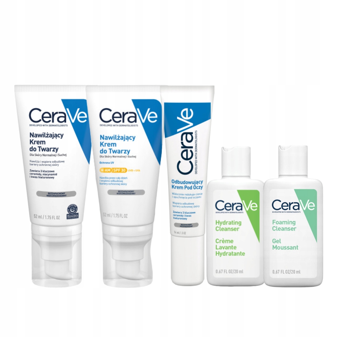 CeraVe Krem pod oczy 14g Krem Nawilżający do Twarzy 52ml Krem SPF30