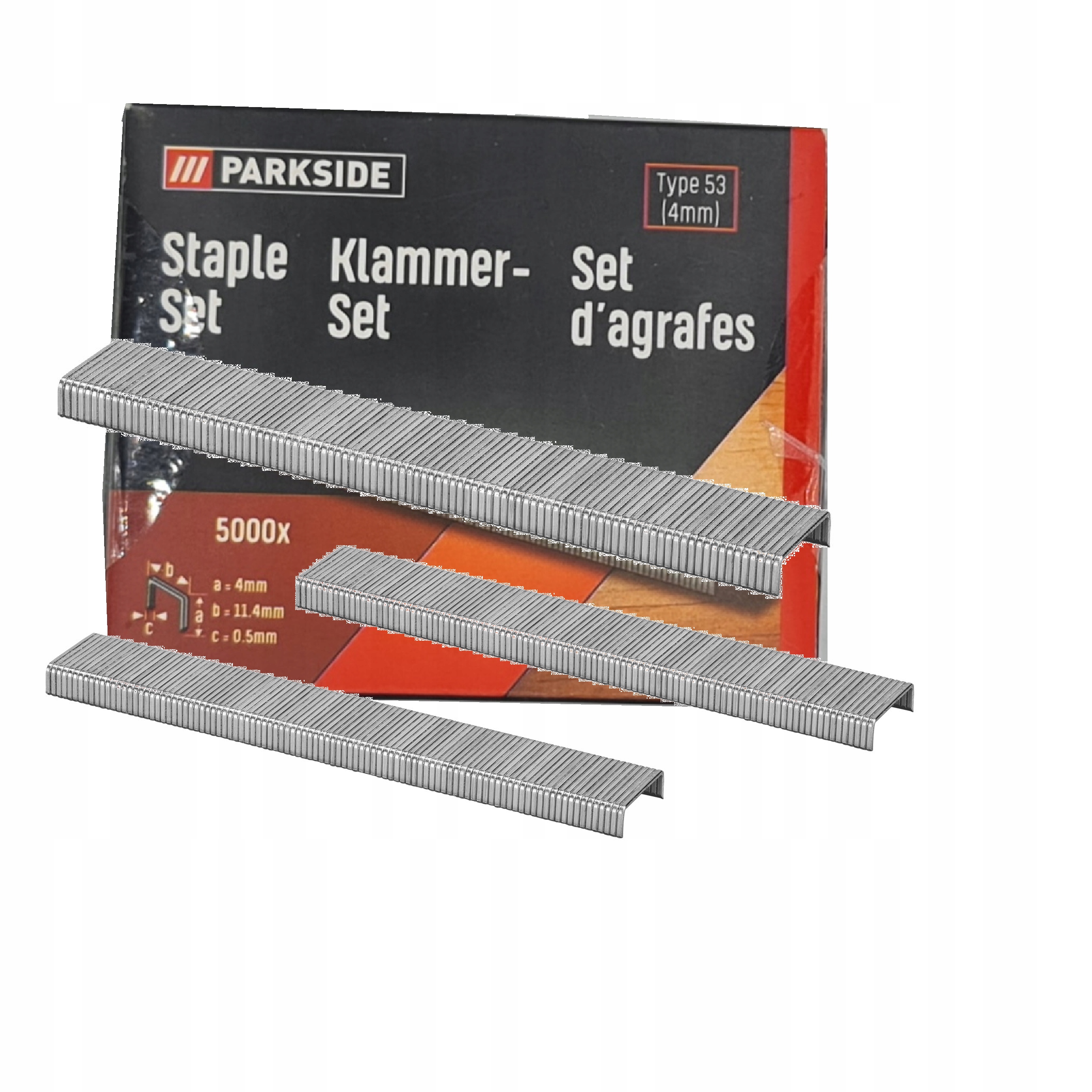 Zszywki PARKSIDE typ 53 długość 4mm 5000szt. do parkside zszywacz PAT 4 D5