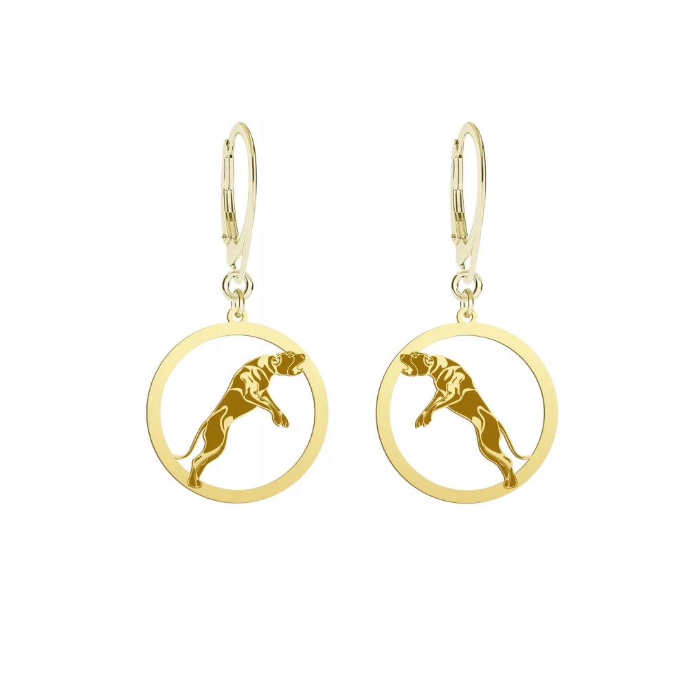 Náušnice Zlaté se psem Bandog 925 bižuterie Dárek Šperky Gravírování Bonus