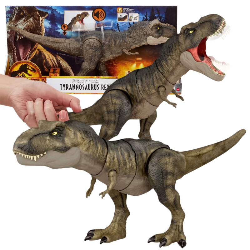JURASSIC WORLD NISZCZ I POŻERAJ TYRANOSAURUS REX TYRANOZAUR T-REX DINOZAUR
