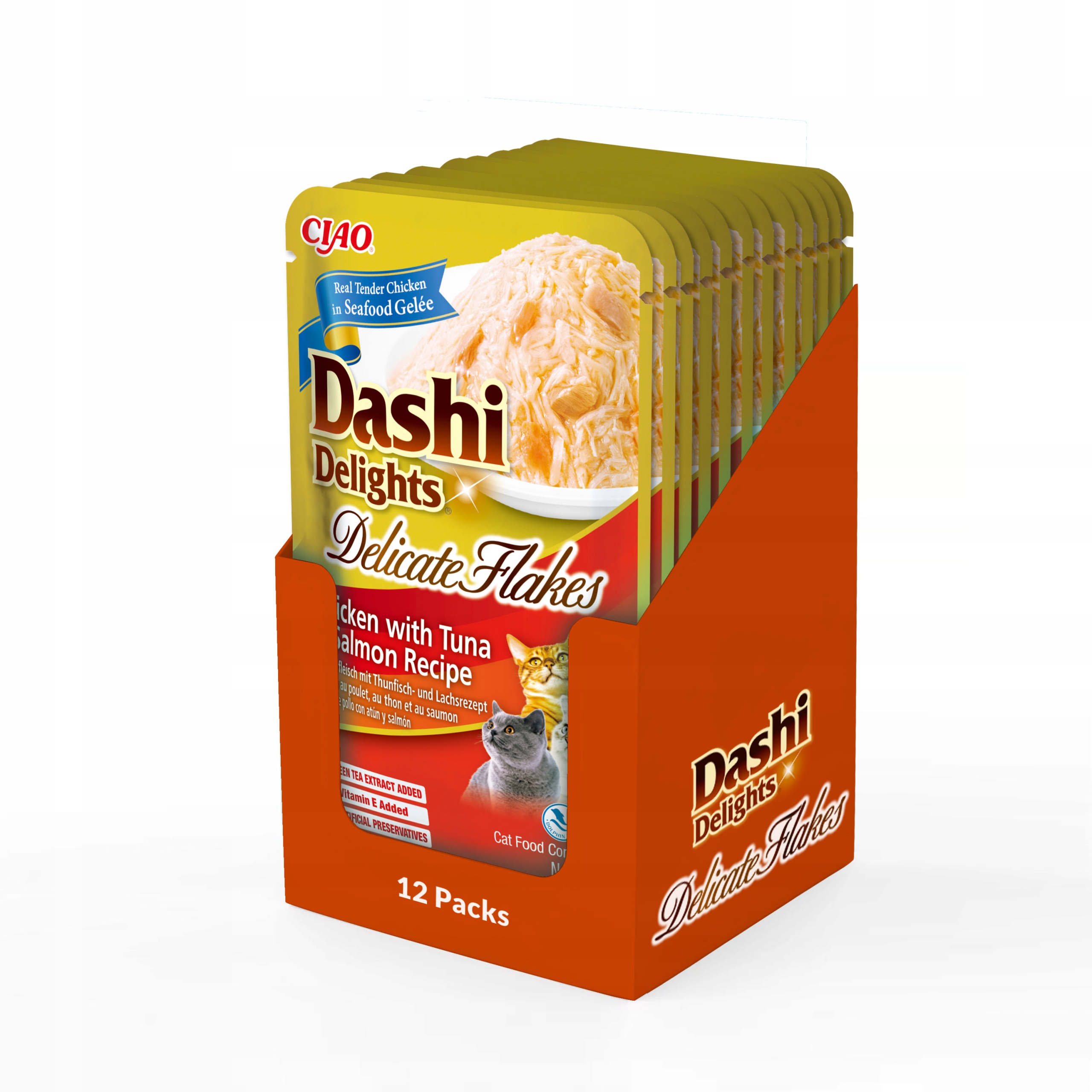 Levně Inaba Cat Dashi Delights Vločky Kuře Tuňák Losos 12x40g