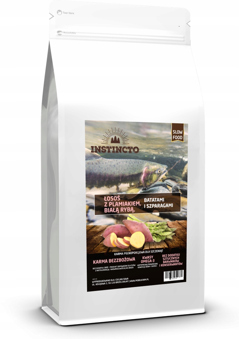 Levně Instincto suché krmivo pro štěňata Losos s treskou a chřestem 2 kg