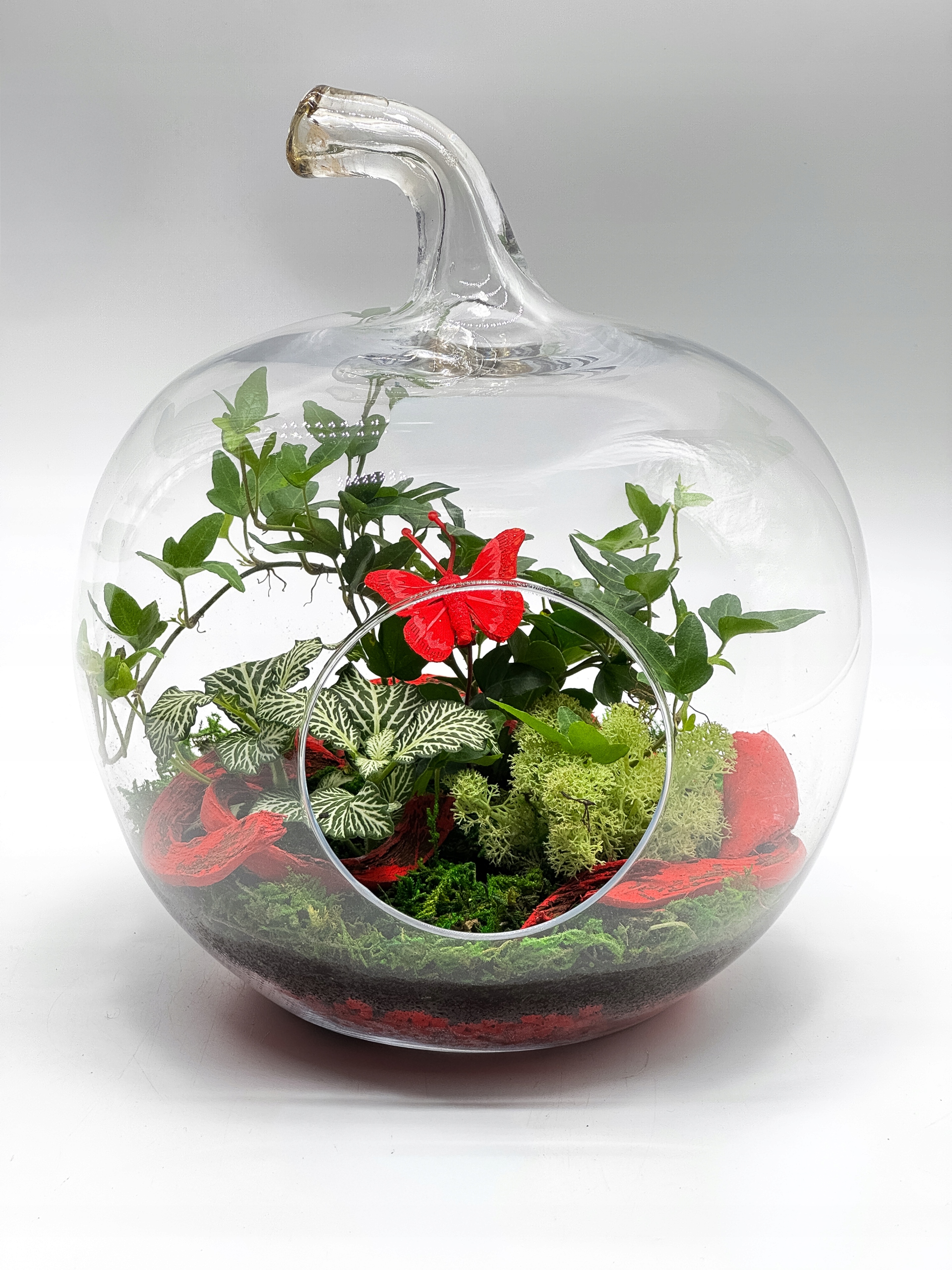 Les ve skle XXL Jablko Hotová kompozice, Červená, Dárek, Velká zahrada