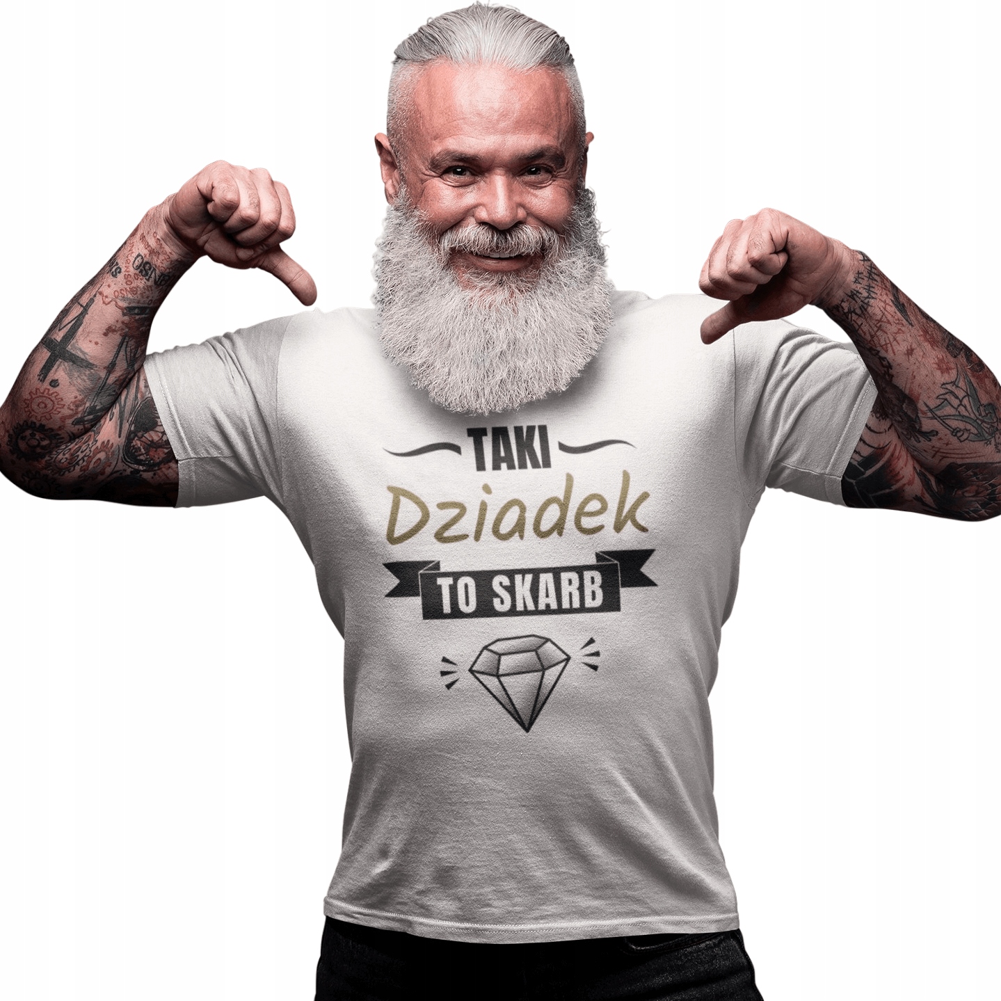 

T-shirt/koszulka męska biała - Super Dziadek