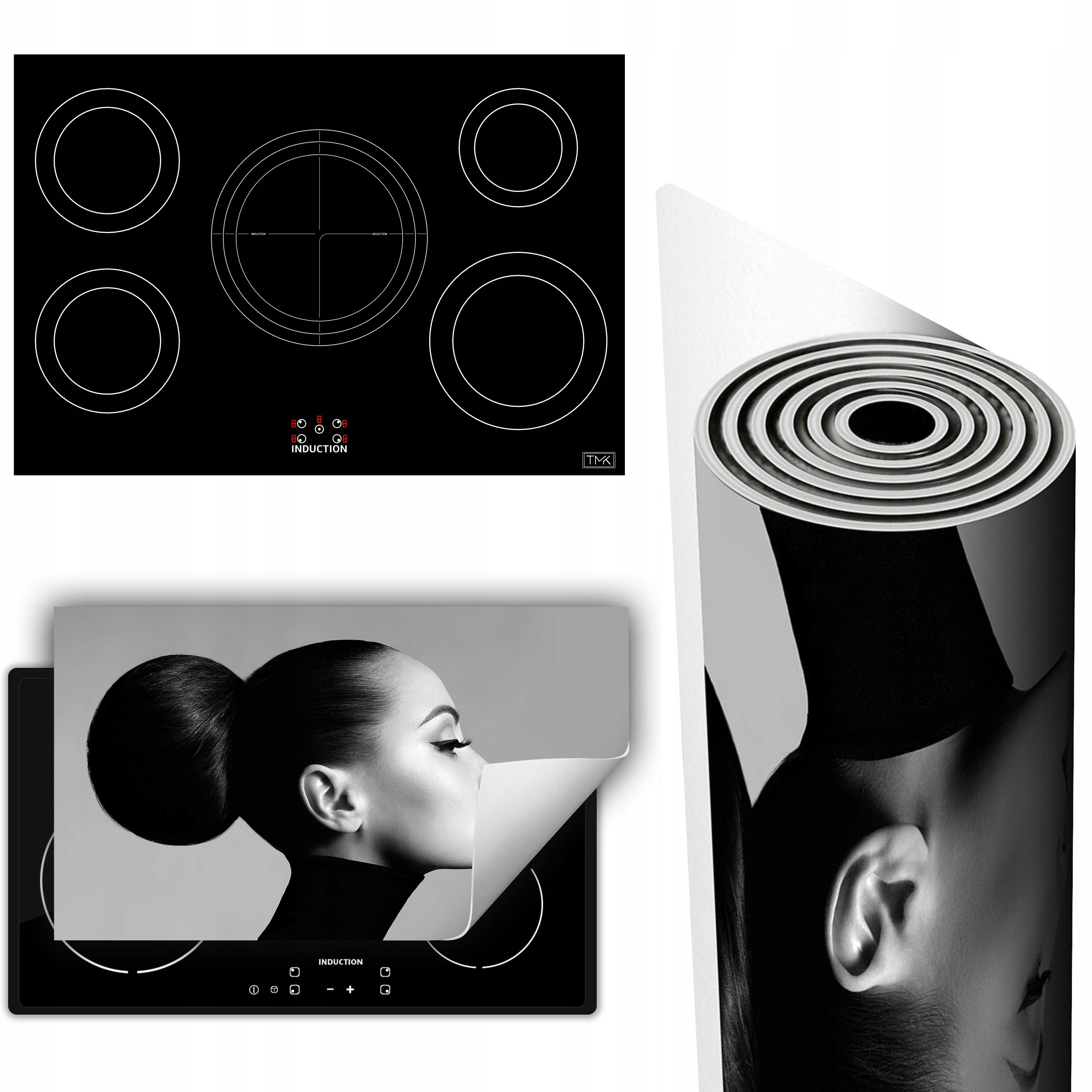 Vinylová Podložka Na Ochranu Kuchyňské Desky 90x52 šedá žena