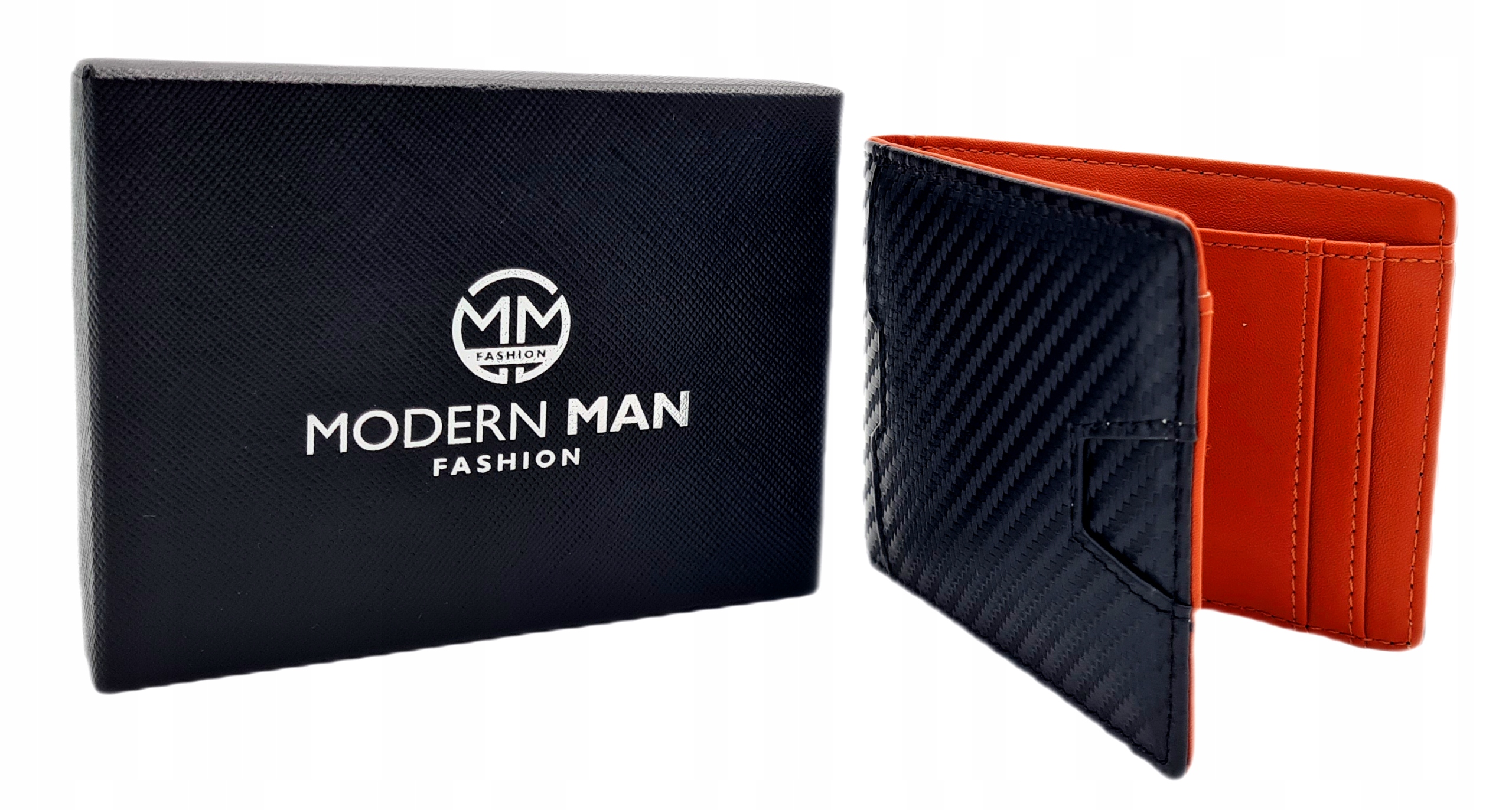 PORTFEL MĘSKI SKÓRA OCHRONA RFID MAŁY BIZNESOWY KARBON PRAKTYCZNY PREZENT Kod producenta czarny mg