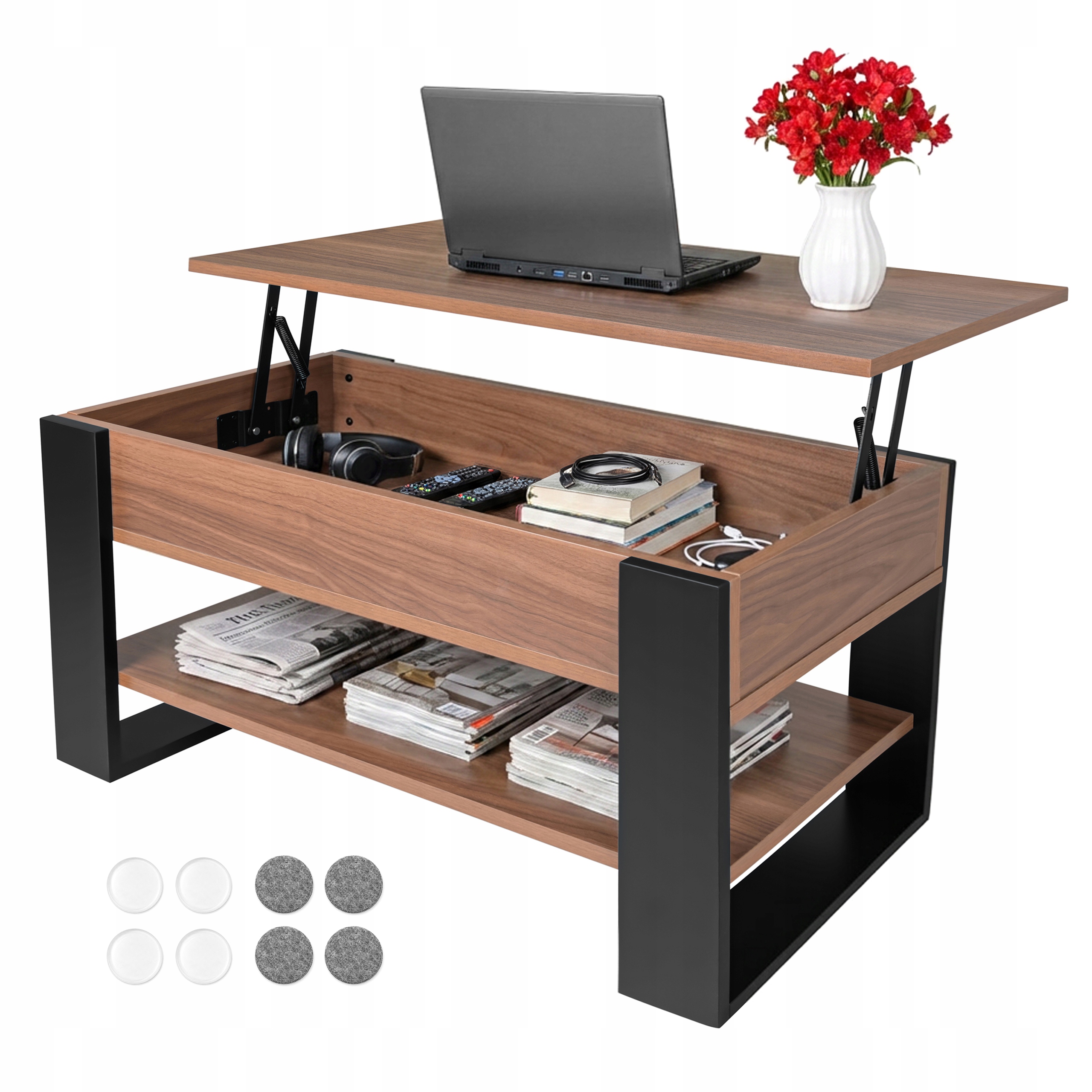 Konferenční stolek Rozkládací rozkládací stůl Nastavitelný zvedací stůl 3v1 do obývacího pokoje