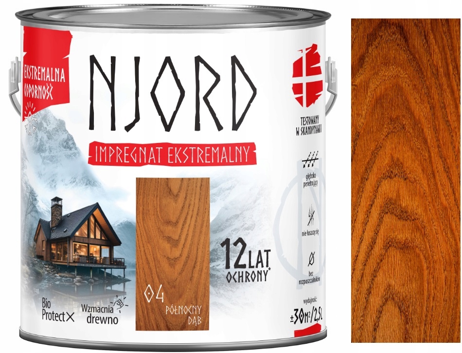 Njord Ekstremalny Impregnat Do Drewna 12 Lat Ochrony Północny Dąb 04 2.5L