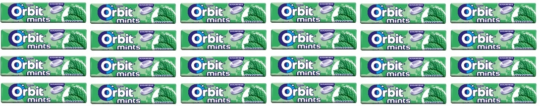 Levně 24x 28g Orbit Spearmint Mints bonbóny 16 kusů Karton