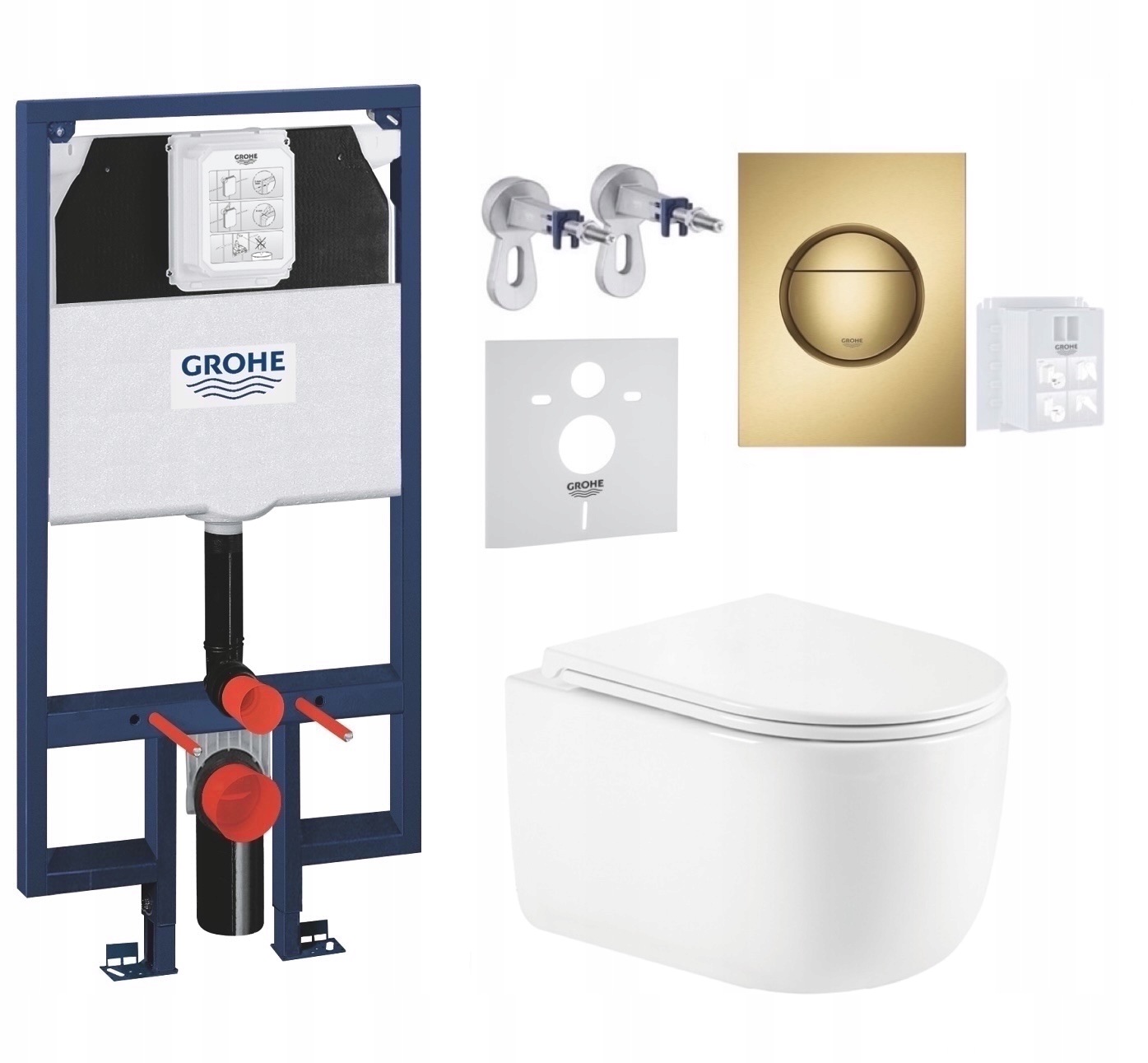 7w1 Zestaw Wc, Stelaz Grohe Slim Miska Wc Imprese Tornado Przycisk