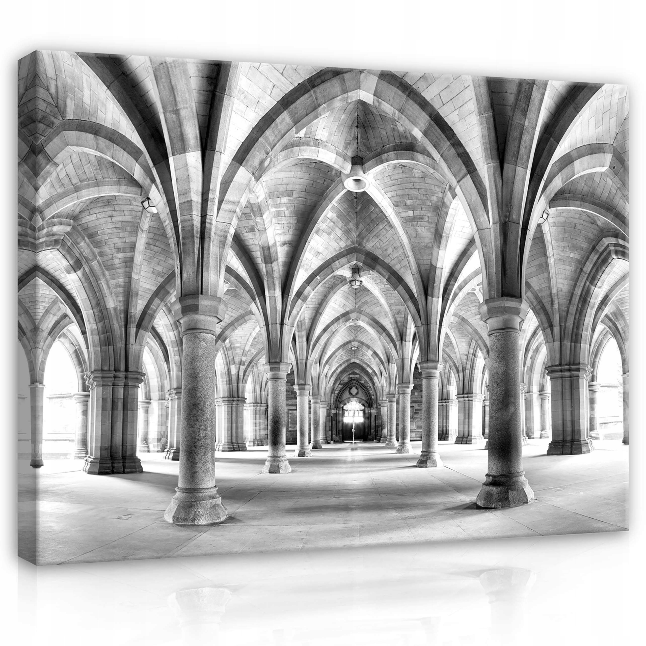 Obraz 80x60 Gotická architektura oblouky sloupy klenba perspektiva