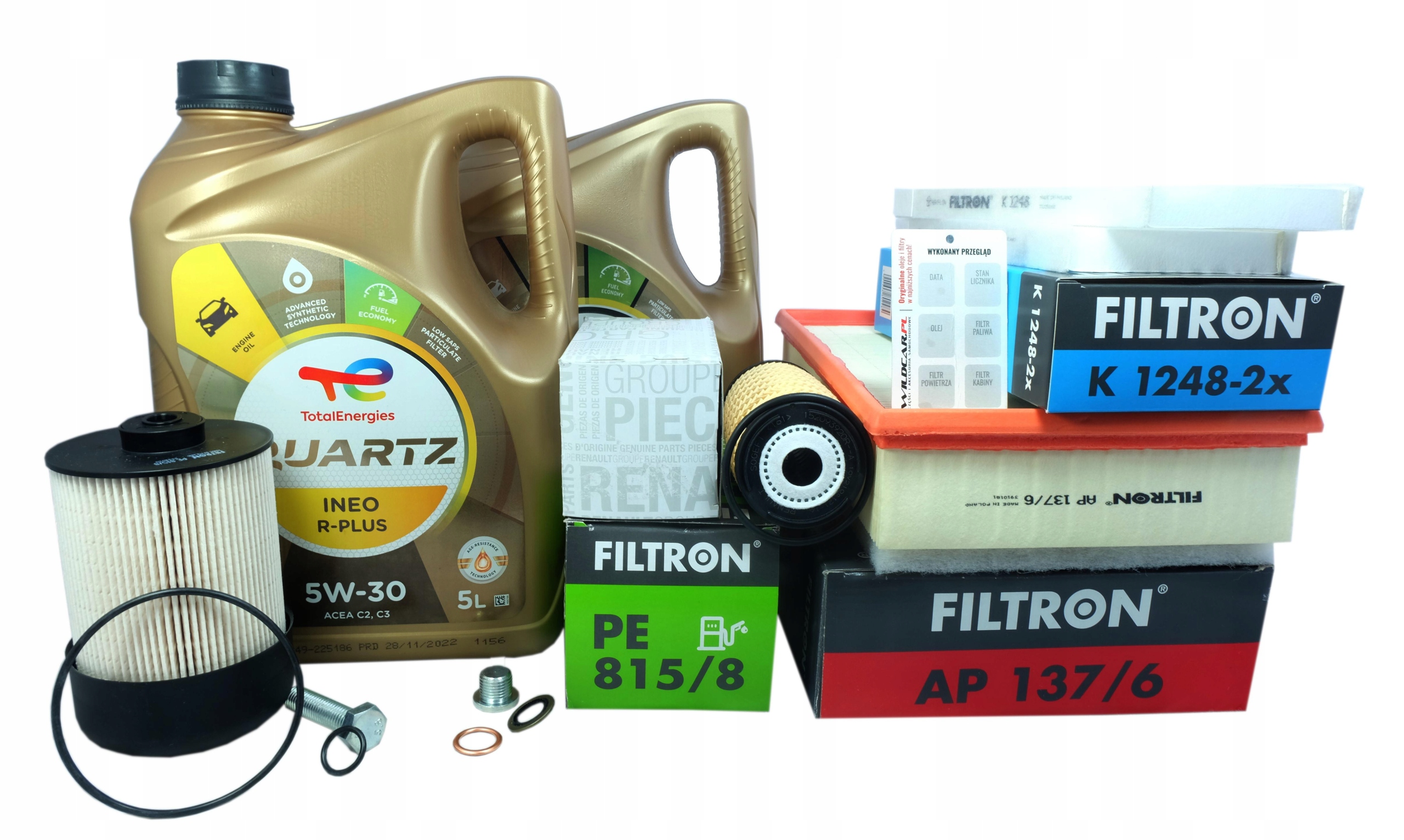4 x Filter olej 5W30 Renault Master 3 2.3 dCi 2019-