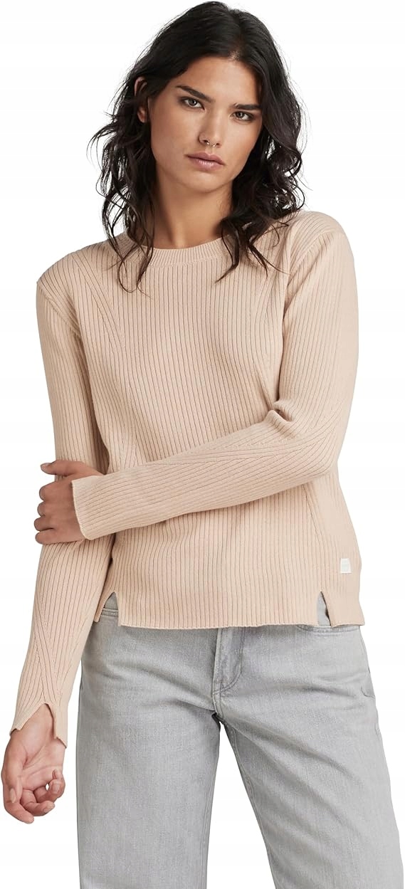 G Star Raw Béžový Dámský Svetr Z Žebrovaného Úpletu M 6FA