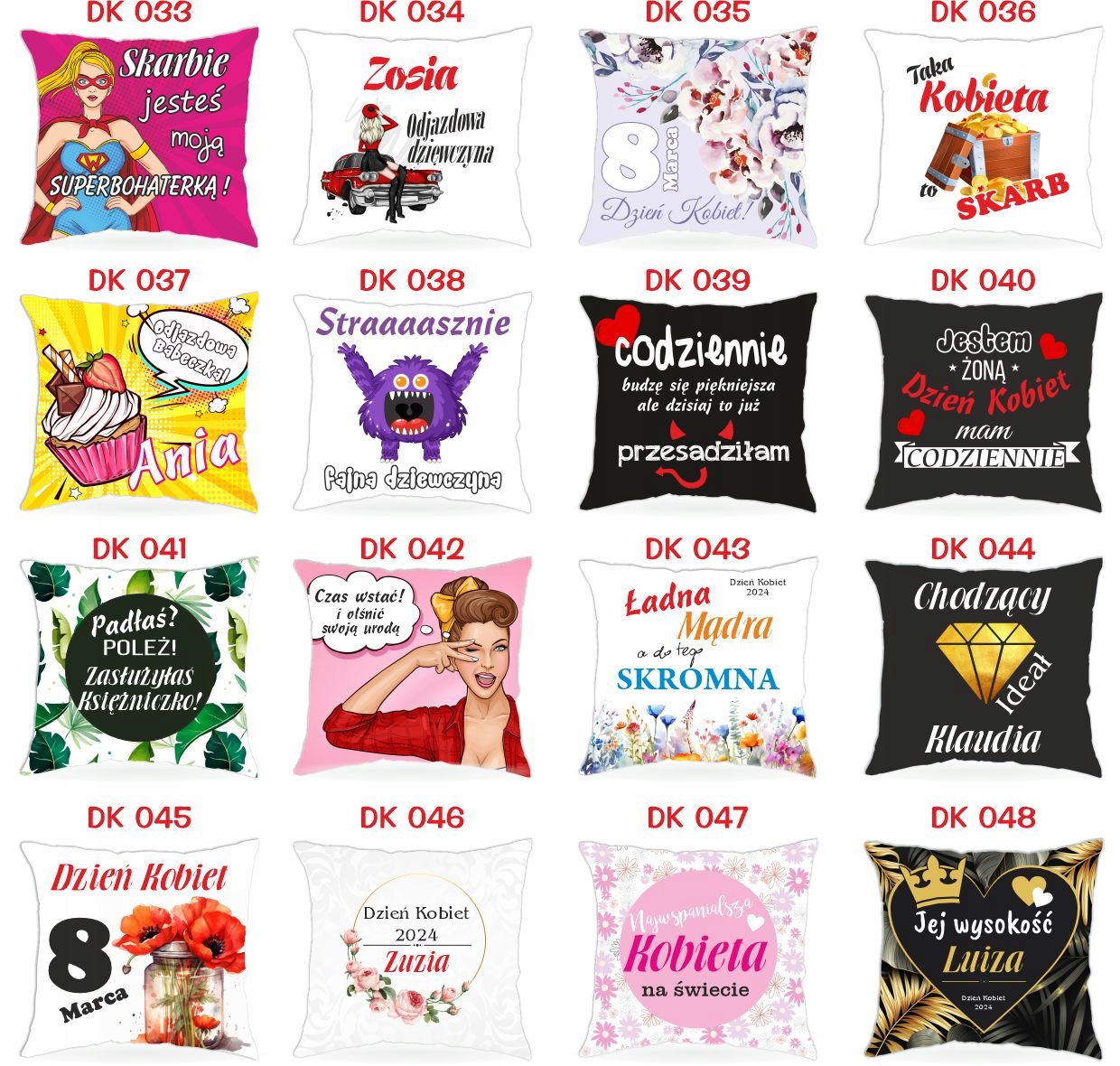 Poduszka Prezent na Dzień Kobiet Urodziny Wzory js Marka NNT