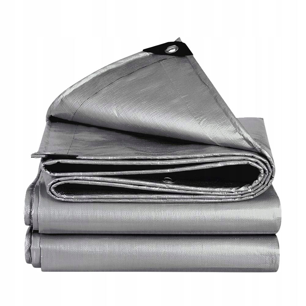 UNWERSALNA PLANDEKA 4x5 M GRUBA SREBRNA OKUTE ROGI